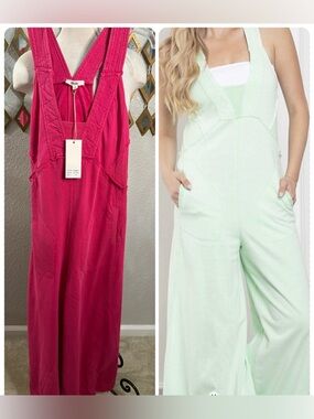 NWT Bluevelvet Chic Pink Wide-Leg Sleeveless Jumpsuit